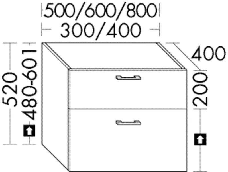 BB Unterschrank (WYGU060) Sys30, 400x600x520, PG4
