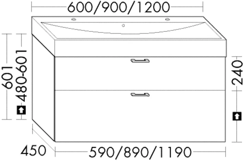 BB Waschtisch-Unterschr. (WYKN089) Sys30, 450x890x601, PG3
