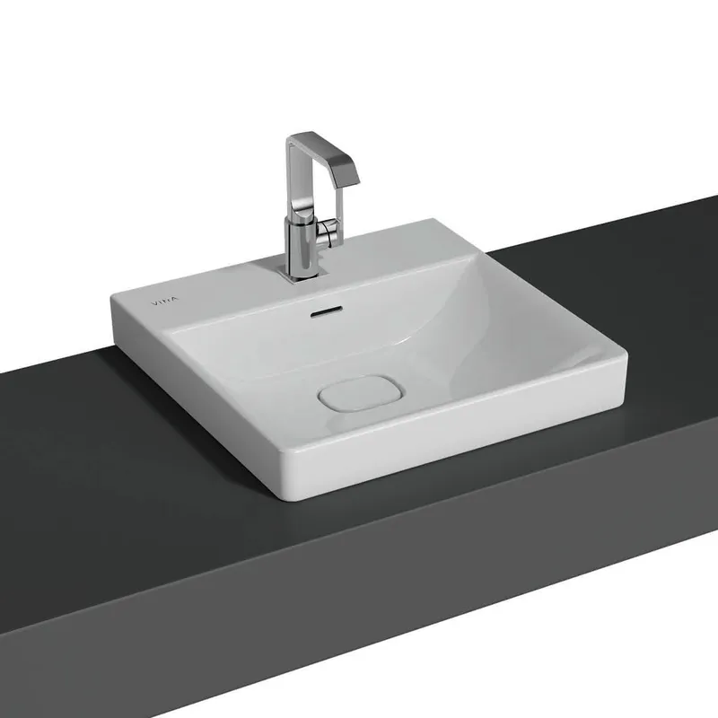 VitrA Aufsatz-Waschtisch New Metropole 500 x 470 mm rechteckig Überlaufschlitz Weiß Hochgla.
