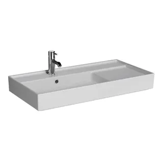 VitrA Waschtisch ArchiPlan 90x46cm asymmet. mit Hahnloch mit Überlauf Weiß Hochglanz
