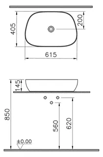 VitrA Aufsatzschale Outline TV 615 x 405 mm CERAFINE Steingrau Matt VC – Bild 2