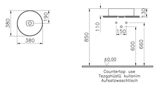 VitrA Aufsatzschale New Metropole d: 380 mm rund ohne Überlaufschlitz Taupe Matt – Bild 2