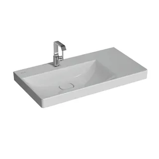 VitrA Waschtisch New Metropole 900 x 470 mm asymmetrisch Becken links oÜL Weiß HGL
