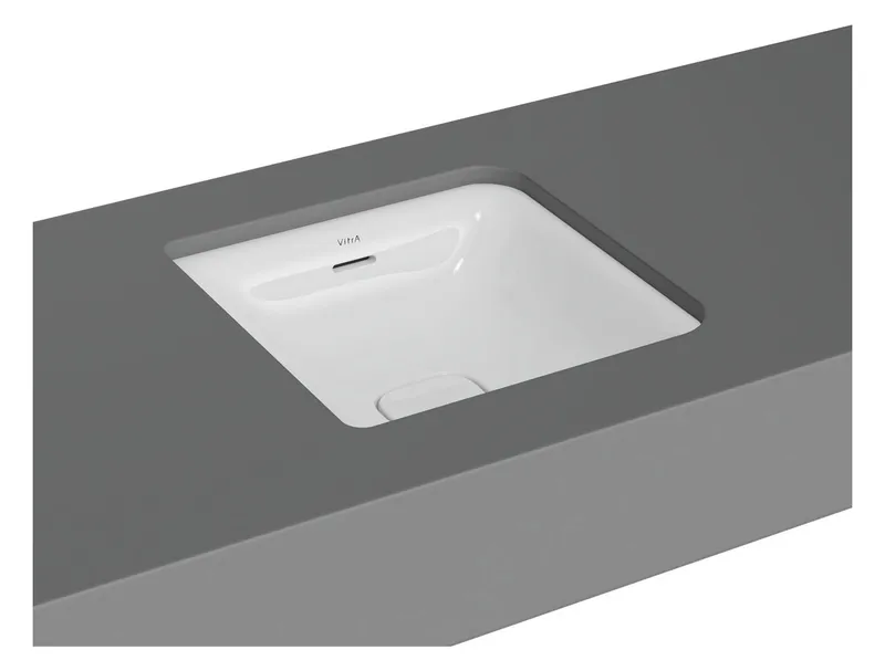 VitrA Unterbau-Waschtisch New Metropole 400 x 400mm quadratisch mit Überlauf Weiß Hochglanz