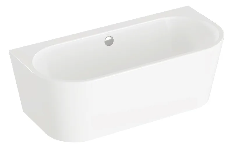 VitrA Badewanne Geo back to wall oval 165 x 75 mit Überlauf Weiß Hochglanz