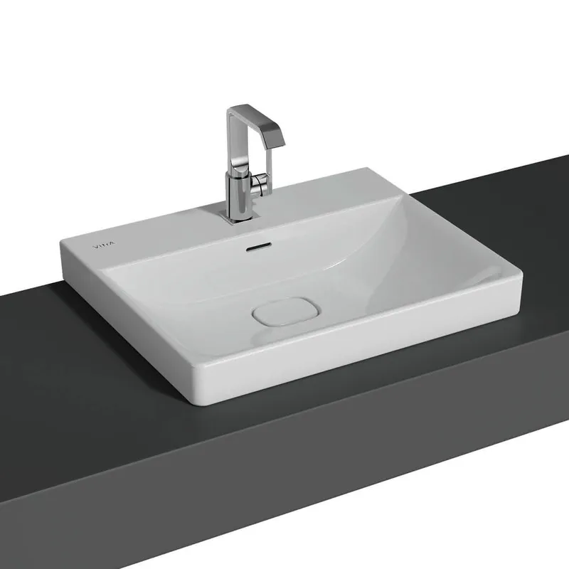 VitrA Aufsatz-Waschtisch New Metropole 600 x 470 mm rechteckig Überlaufschlitz Weiß Hochgla.