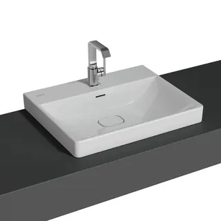 VitrA Aufsatz-Waschtisch New Metropole 600 x 470 mm rechteckig Überlaufschlitz Weiß Hochgla.