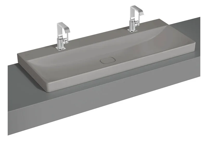 VitrA Doppel-AWT New Metropole 1200 x 470mm geschliffen o. Überlaufschlitz Steingrau
