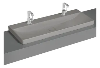 VitrA Doppel-AWT New Metropole 1200 x 470mm geschliffen o. Überlaufschlitz Steingrau