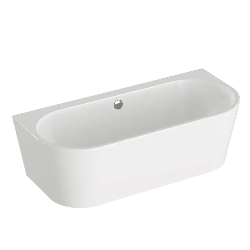 VitrA Badewanne Geo back to wall oval 180 x 80 mit Überlauf Weiß Hochglanz