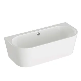 VitrA Badewanne Geo back to wall oval 180 x 80 mit Überlauf Weiß Hochglanz