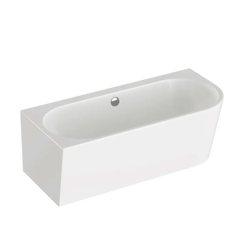 VitrA Badewanne Geo back to wall Ecke links 165 x 75 mit Überlauf Weiß Hochglanz