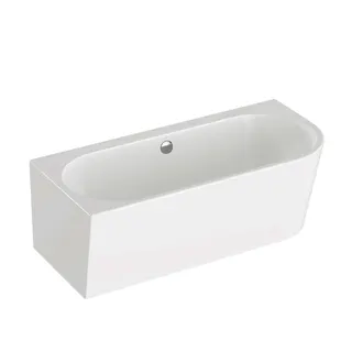 VitrA Badewanne Geo back to wall Ecke links 165 x 75 mit Überlauf Weiß Hochglanz
