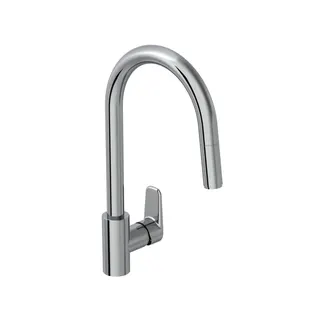 VitrA Einhebel-Spültischmischer Flow Soft ND 40cm schwenk- & ausziehbar rund Chrom