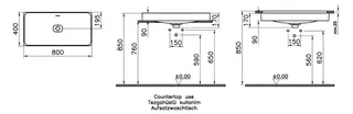 VitrA Aufsatzschale New Metropole 800x400mm rechteckig m. Überlaufschlitz Weiß HGL – Bild 2