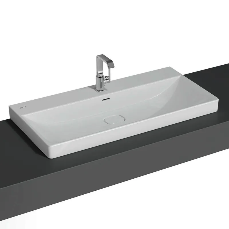 VitrA Aufsatz-Waschtisch New Metropole 1000 x 470mm rechteckig Überlaufschlitz Weiß Hochgla.