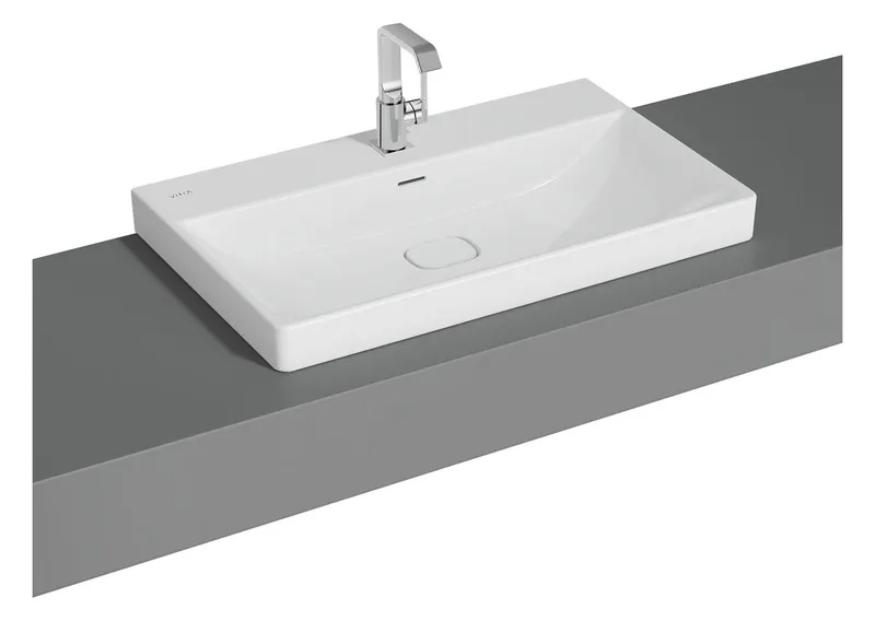 VitrA Aufsatz-Waschtisch New Metropole 800 x 470 mm rechteckig Überlaufschlitz Weiß Hochgla.