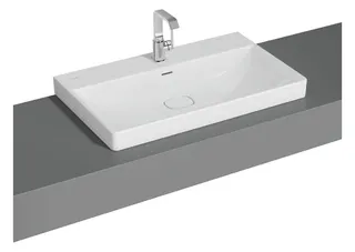 VitrA Aufsatz-Waschtisch New Metropole 800 x 470 mm rechteckig Überlaufschlitz Weiß Hochgla.