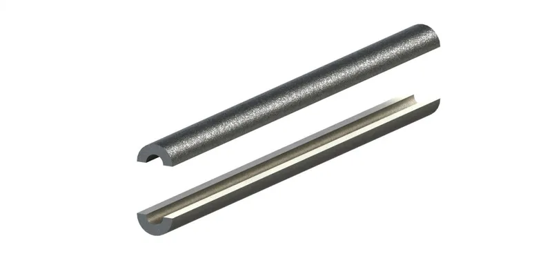 GWK AL-System - Rohr ID 084 - AD 145 PIR, 50% n. GEG, DN65, silber, L: 1m