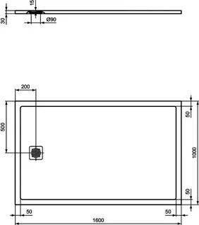 Ideal Standard Rechteck-Brausewanne Ultra Flat S, 1600x1000x30mm, Sandstein – Bild 3