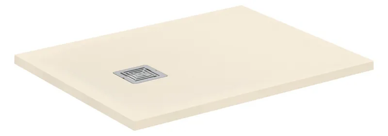Ideal Standard Rechteck-Brausewanne Ultra Flat S + 900x700mm Abl.25cm Mitte/Seite Sand