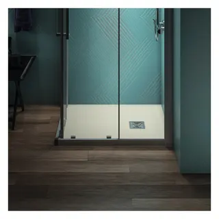 Ideal Standard Rechteck-Brausewanne Ultra Flat S + 900x700mm Abl.25cm Mitte/Seite Sand – Bild 4