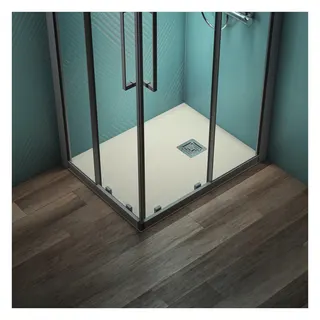 Ideal Standard Rechteck-Brausewanne Ultra Flat S + 900x700mm Abl.25cm Mitte/Seite Sand – Bild 5