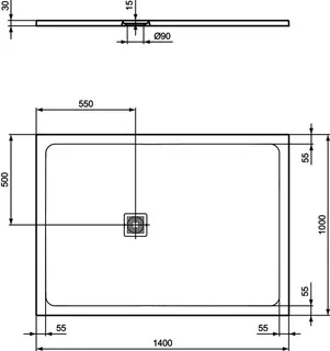 Ideal Standard Rechteck-Brausewanne Ultra Flat S + 1400x1000mm Sandstein – Bild 3