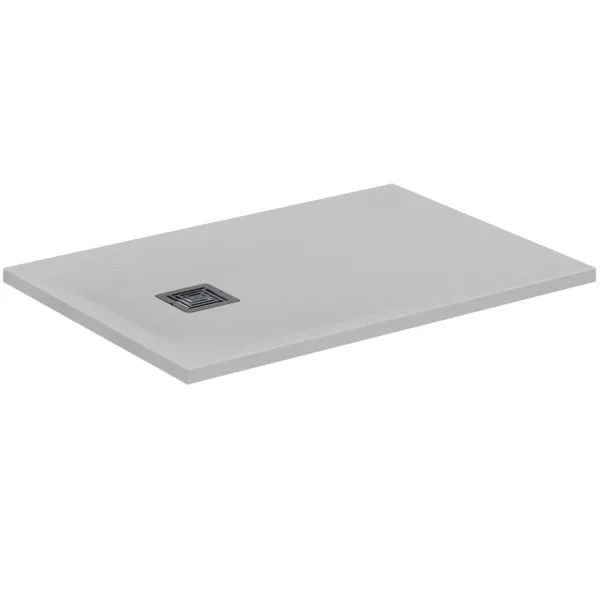 Ideal Standard Rechteck-Brausewanne Ultra Flat S + 1000x700mm Abl.25cm Mitte/Seite Weiß