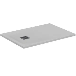 IS Rechteck-Brausewanne Ultra Flat S + 1000x700mm Abl.25cm Mitte/Seite Weiß