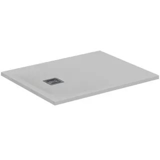 IS Rechteck-Brausewanne Ultra Flat S + 1000x800mm Abl.25cm Mitte/Seite Weiß