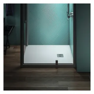 Ideal Standard Rechteck-Brausewanne Ultra Flat S + 1000x900mm Abl.25cm Mitte/Seite Weiß – Bild 3