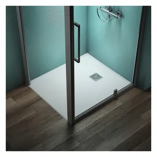 Ideal Standard Rechteck-Brausewanne Ultra Flat S + 1000x900mm Abl.25cm Mitte/Seite Weiß – Bild 4