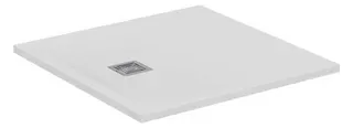 Ideal Standard Quadrat-Brausewanne Ultra Flat S + 900x900mm Abl.25cm Mitte/Seite Weiß – Bild 3