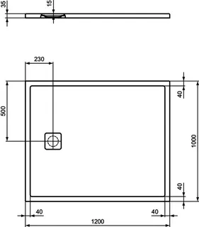 Ideal Standard Rechteck-Brausewanne Ultra Flat Evo 1200x1000x35mm Seidenweiß – Bild 3
