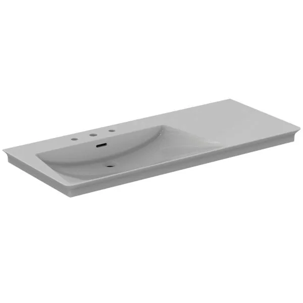 Ideal Standard Möbelwaschtisch La Dolce Vita 1260 mm 3 Hahnlöcher m.Überlauf Abl.rechts Weiß