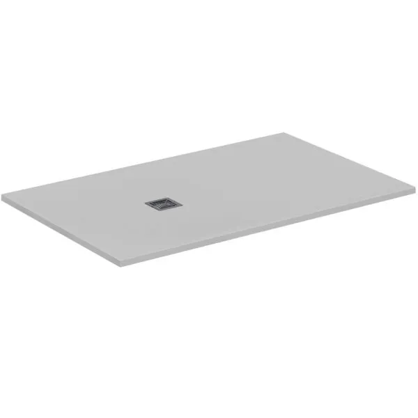 Ideal Standard Rechteck-Brausewanne Ultra Flat S + 1600x1000mm Abl.55cm Mitte/Seite Weiß
