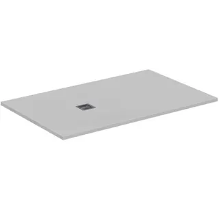 IS Rechteck-Brausewanne Ultra Flat S + 1600x1000mm Abl.55cm Mitte/Seite Weiß