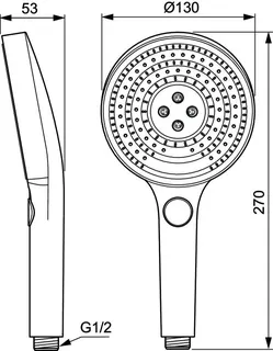 IS 3F-Handbrause Idealrain Solos Magnetic Grey