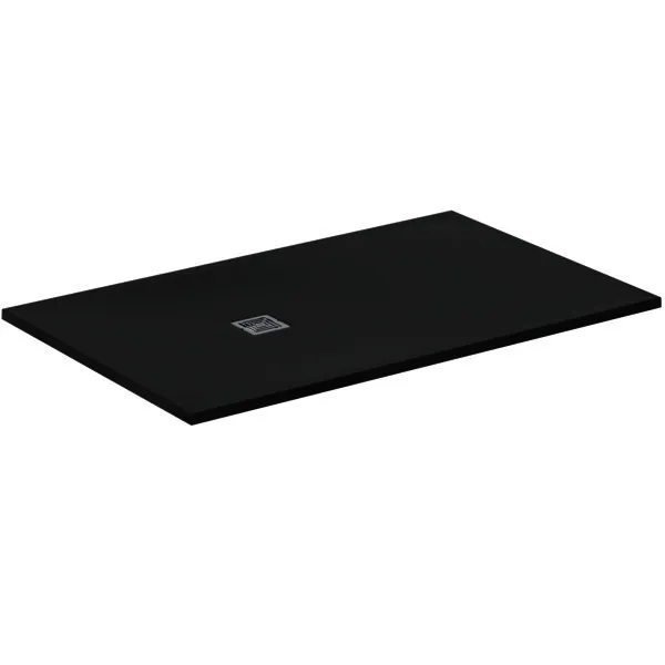 Ideal Standard Rechteck-Brausewanne Ultra Flat S + 1600x1000mm Abl.55cmMitte/Seite Schiefer