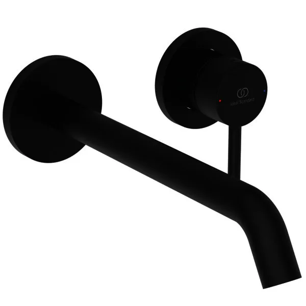 Ideal Standard Wand-Waschtischarmatur Ceraline Nuovo Ausld.220mm Silk Black