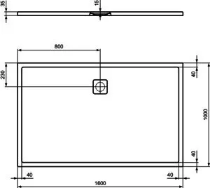 Ideal Standard Rechteck-Brausewanne Ultra Flat Evo 1600x1000x35mm Seidenweiß – Bild 5