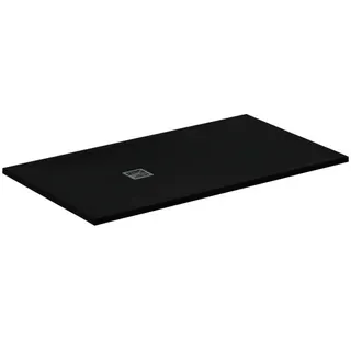 IS Rechteck-Brausewanne Ultra Flat S + 1600x900mm Abl.55cm Mitte/Seite Schiefer