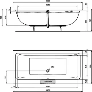 Ideal Standard Duo-Badewanne La Dolce Vita 1900x900 mm Weiß – Bild 3