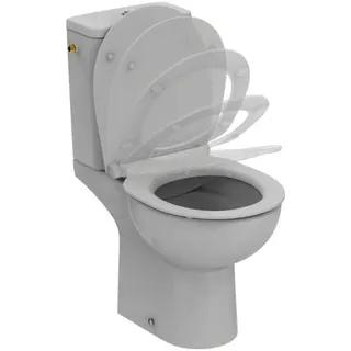 Ideal Standard WC-Paket Eurovit m.Standtiefspül-WC Spülkasten Zulauf oben und WC-Sitz Weiß – Bild 2