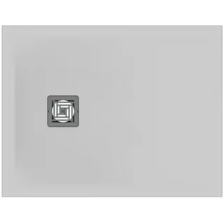 IS Rechteck-Brausewanne Ultra Flat S + 900x700mm Abl.25cm Mitte/Seite Weiß