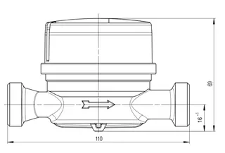 comfort-Wohnungswasserzähler AP T90 kalt warm G3/4 AG x 110mm Q3 2,5 smart M – Bild 2