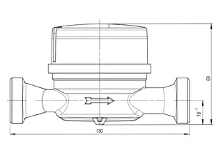 comfort-Wohnungswasserzähler AP T90 kalt warm G1 AG x 130mm Q3 2,5 smart M – Bild 2