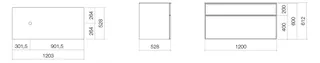 Alape Möbelmodul Arkta 6015137 1200x600 Snow/Seidengrau – Bild 2