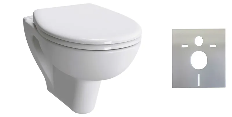 sanibel 3001-QuickSet Wand-Tiefspülkl. rund WC-Sitz und Schallschutzset weiß